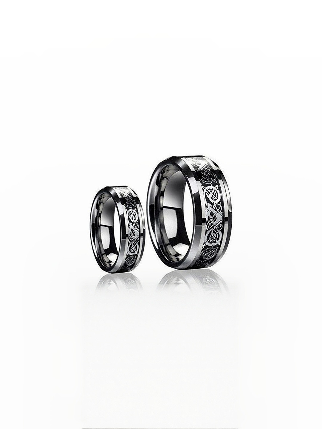 Moneekar Jewels Unisex Stainless Steel Finger Ring Pair