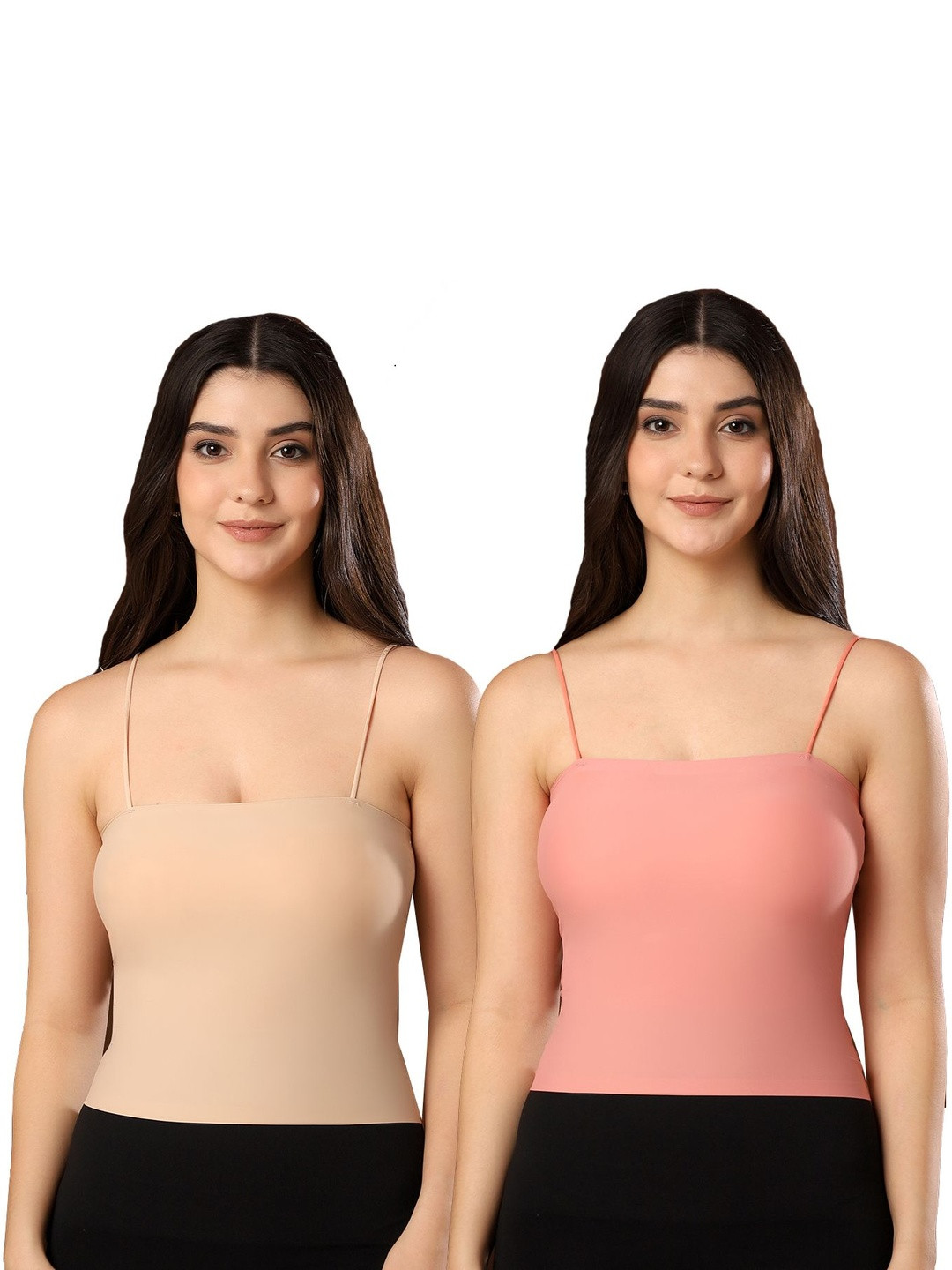 PAAVKI Lightly Padded Camisole Spaghetti Strap Bralette Cami Tank Top