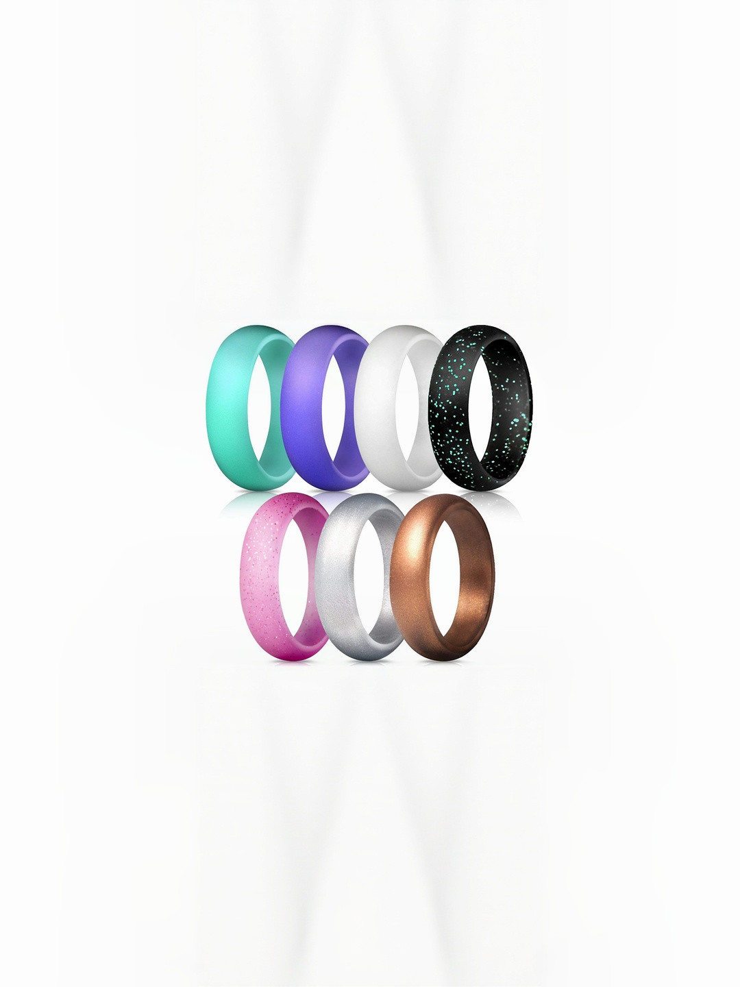 Moneekar Jewels Unisex Pack Of Silicone 6 mm Bands Finger Ring