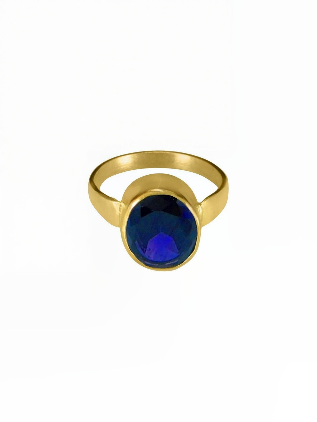 RAVIOUR LIFESTYLE Unisex 15.25 Ratti 5 Dhaatu Alloy Blue Stone Finger Ring