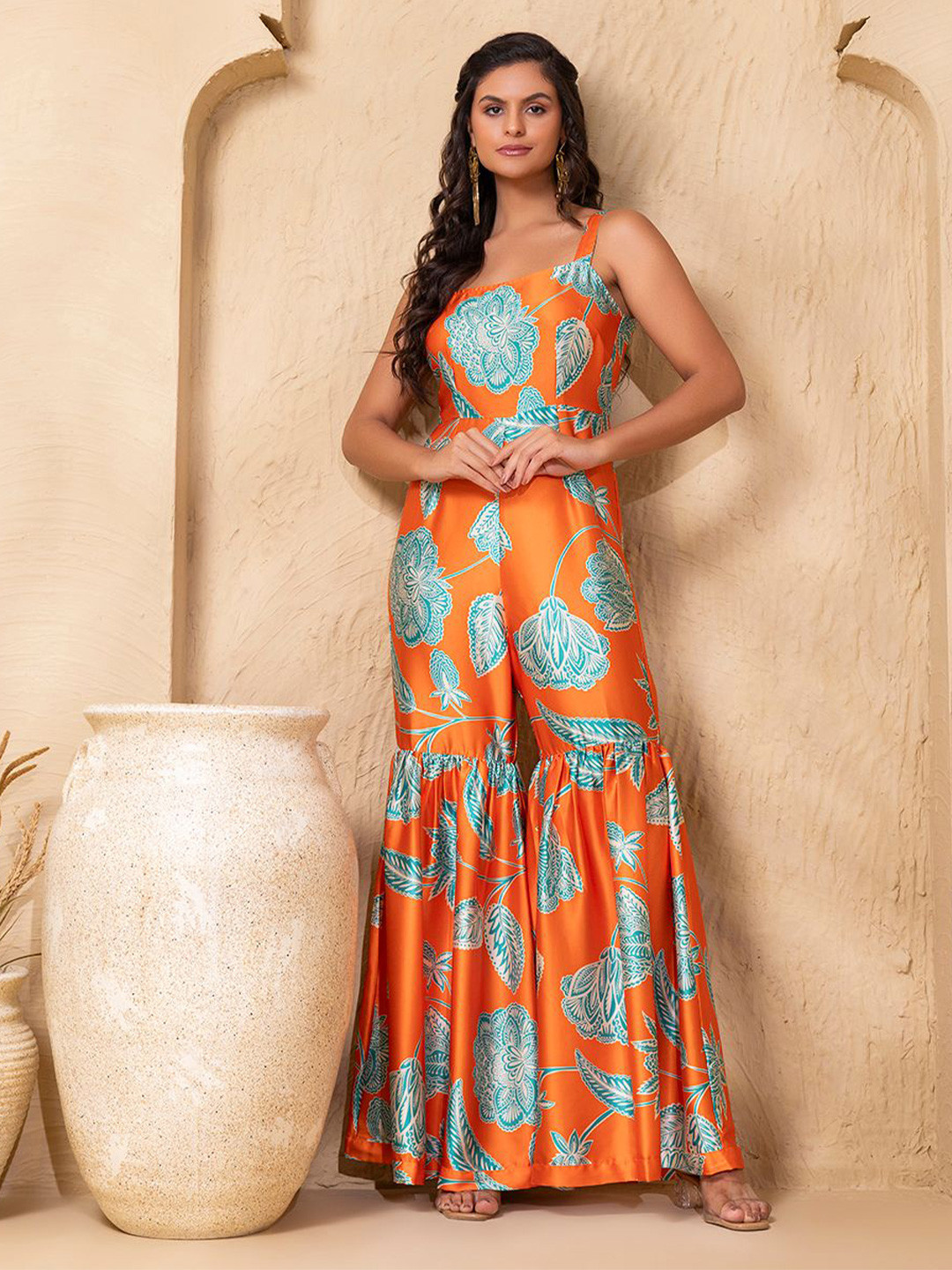 MABISH by Sonal Jain Printed Bell Bottom Flare Basic Jumpsuit