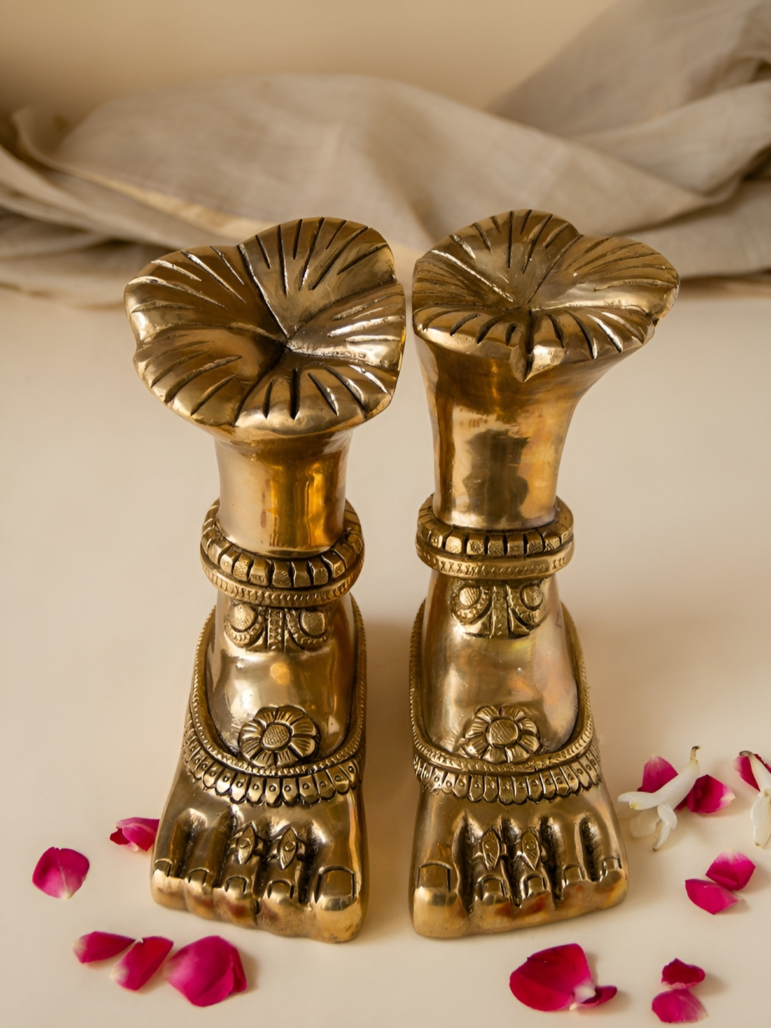 Imli Street Gold-Toned Lakshmi Charan Paduka Religious Idol Showpiece