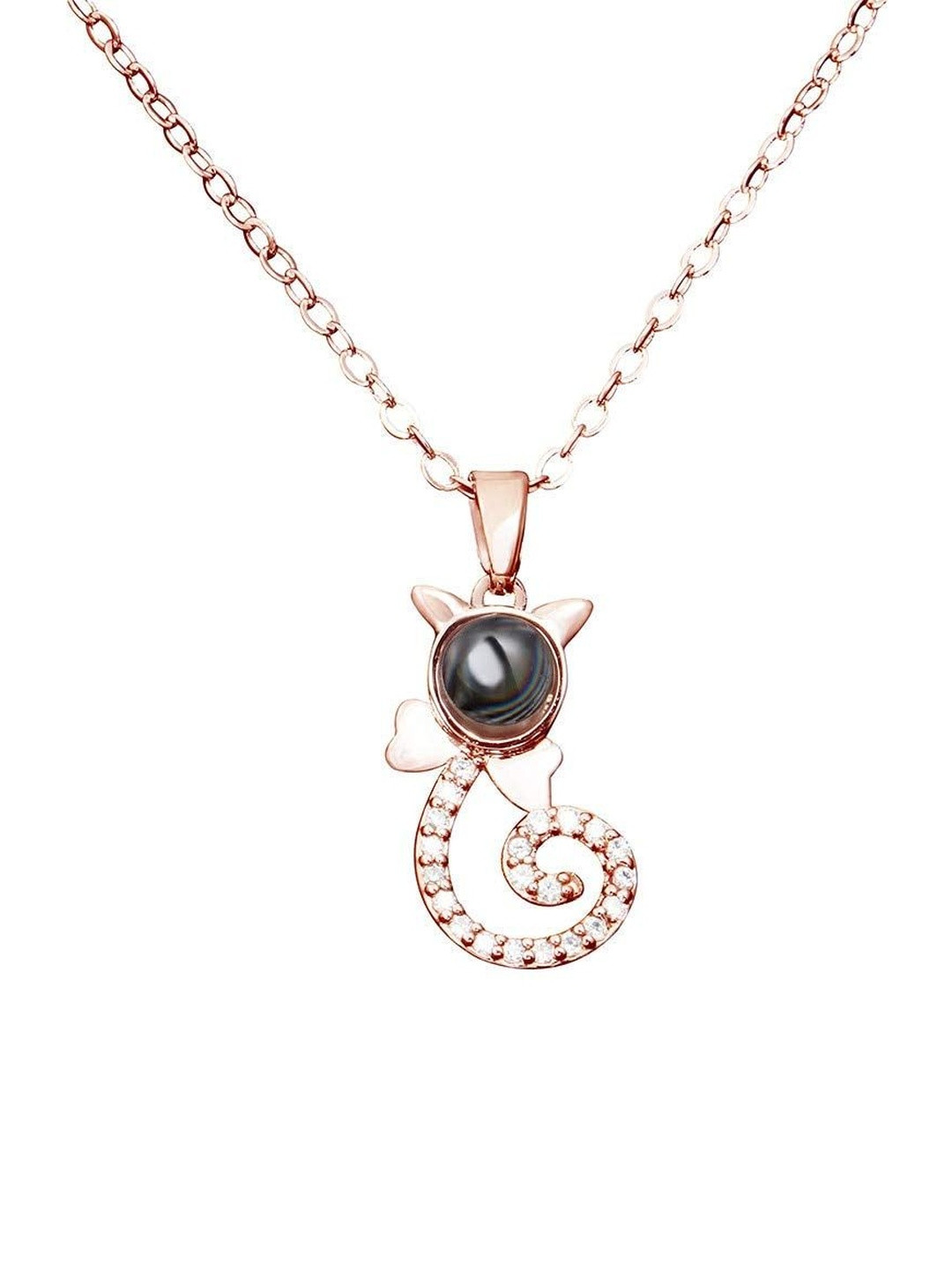 Moneekar Jewels Women Rose Gold Stainless Steel I Love You 100 Languages Necklace