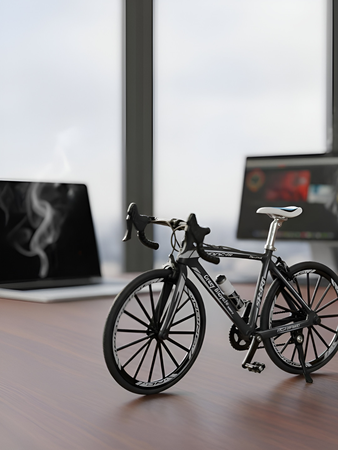 Ascension Black Racing Bicycle Model Curio Matte Showpiece