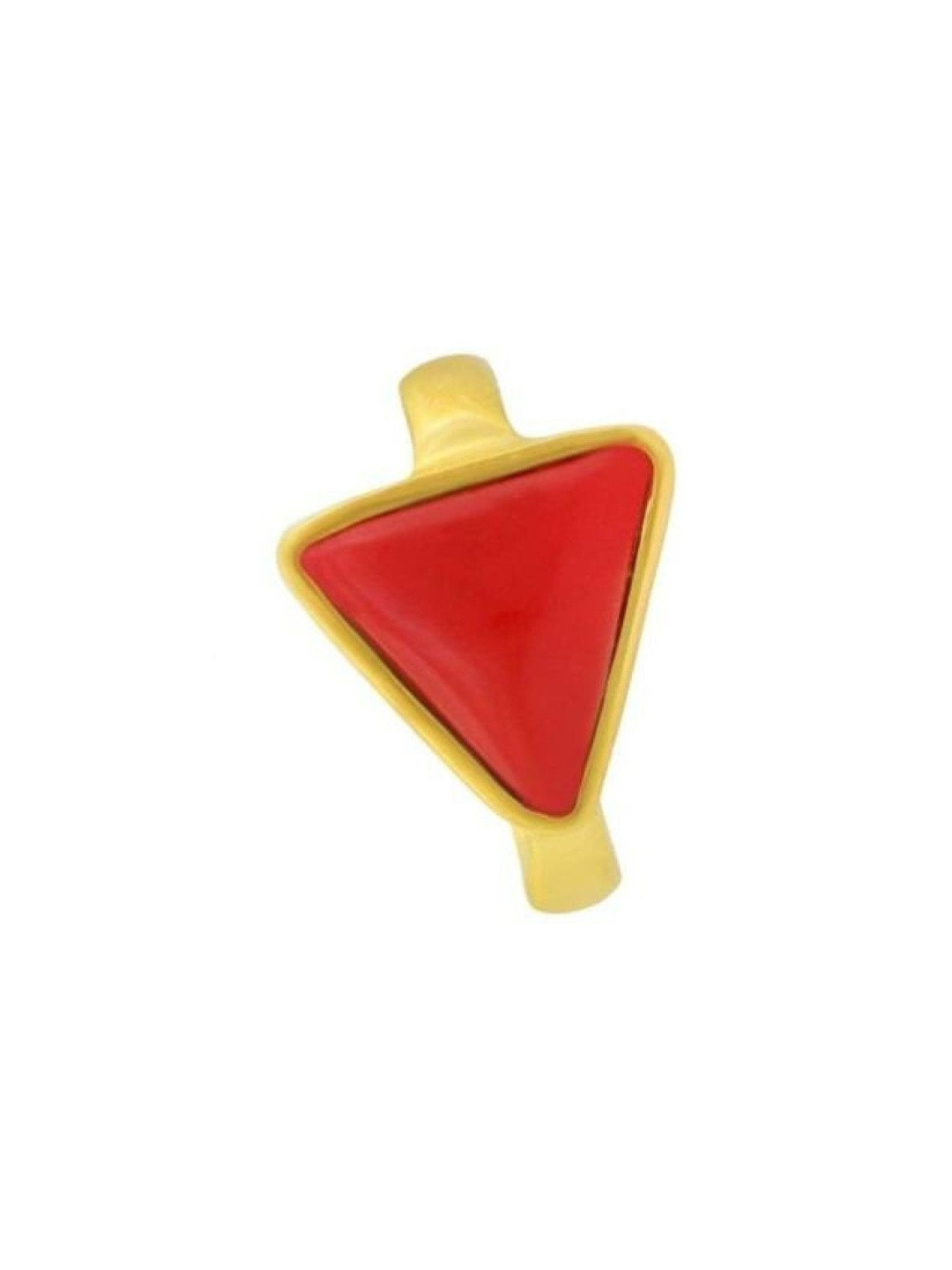 RAVIOUR LIFESTYLE Unisex Gold-Plated Crystal Coral Finger Ring