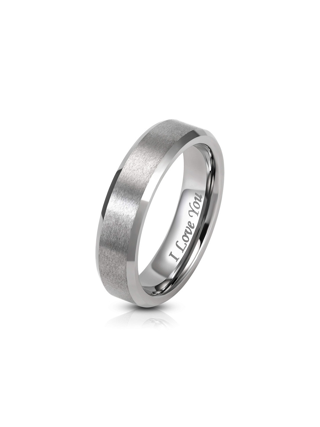 Moneekar Jewels Unisex Stainless Steel Love You Finger Ring