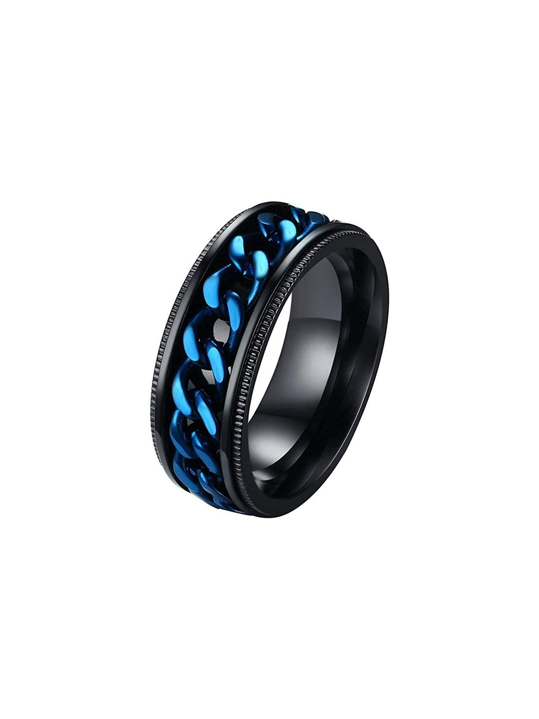 Moneekar Jewels Unisex Stainless Steel Spinner Chain Ring