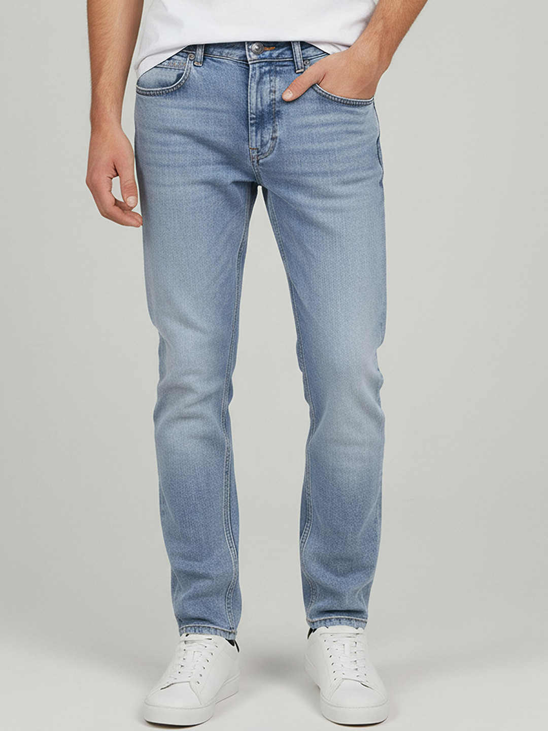 Celio Men Cotton Jean Flared Mid-Rise Light Fade Jeans