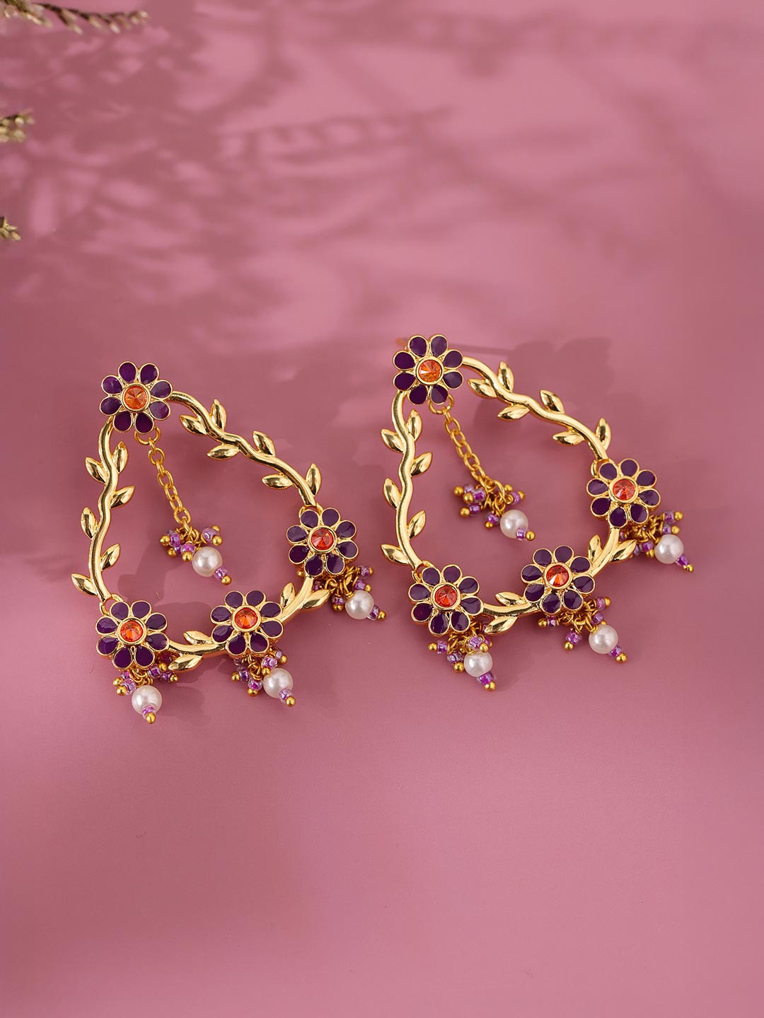 Voylla Women Gota Patti Gulshan Baaliyan Convertible Earrings