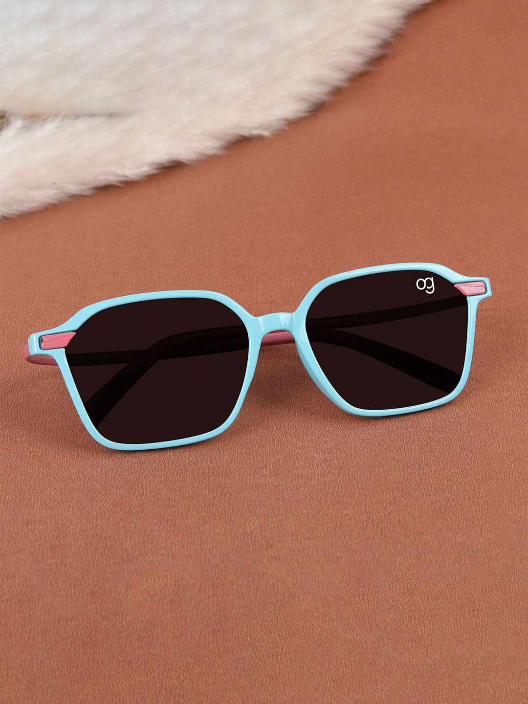 Woggles Kids Full Rim Square Sunglasses With UV Protected Lens WOKD-PWF-702C3