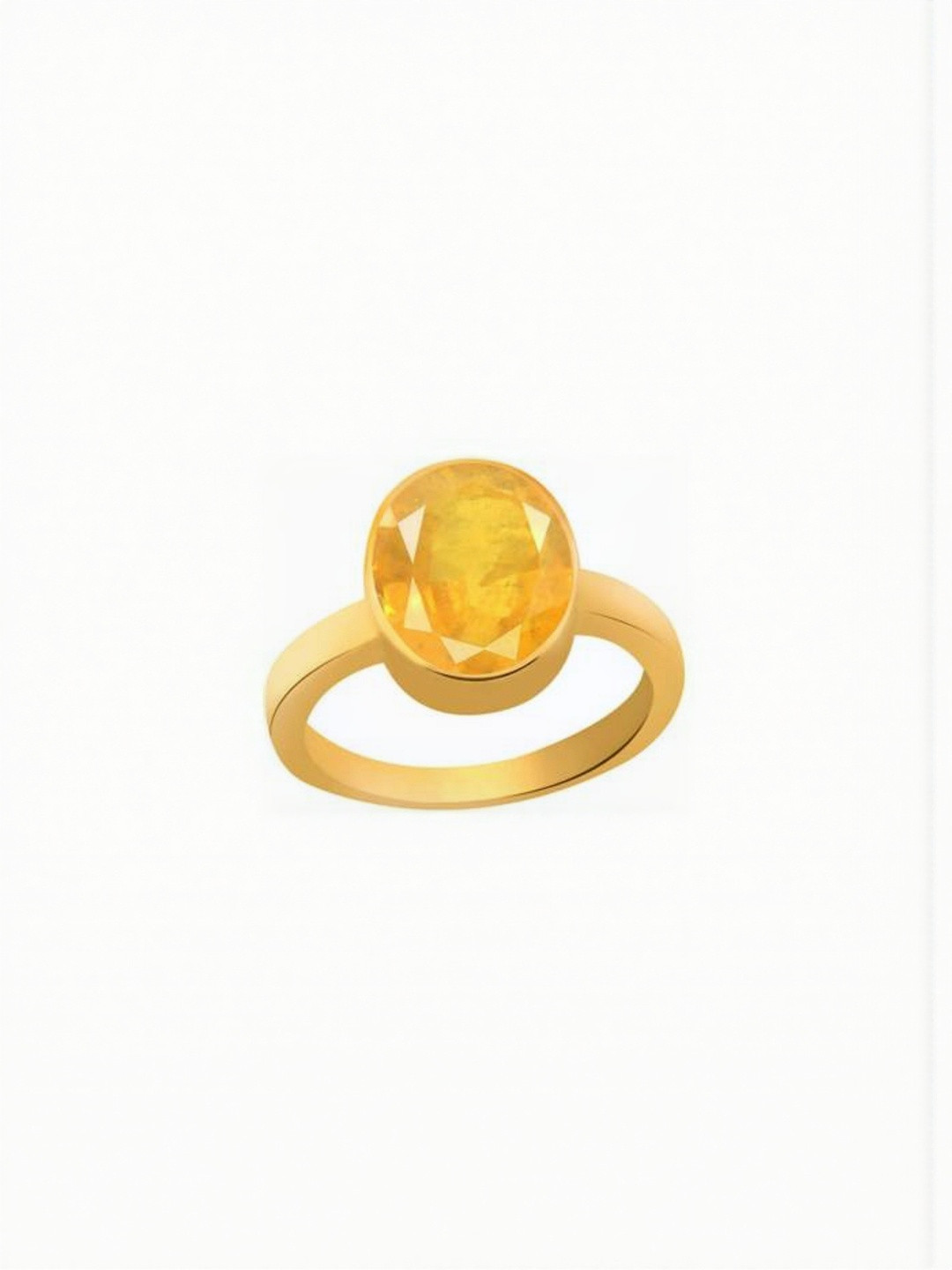 RAVIOUR LIFESTYLE Unisex 6.25 Ratti Pukhraj Stone Finger Ring