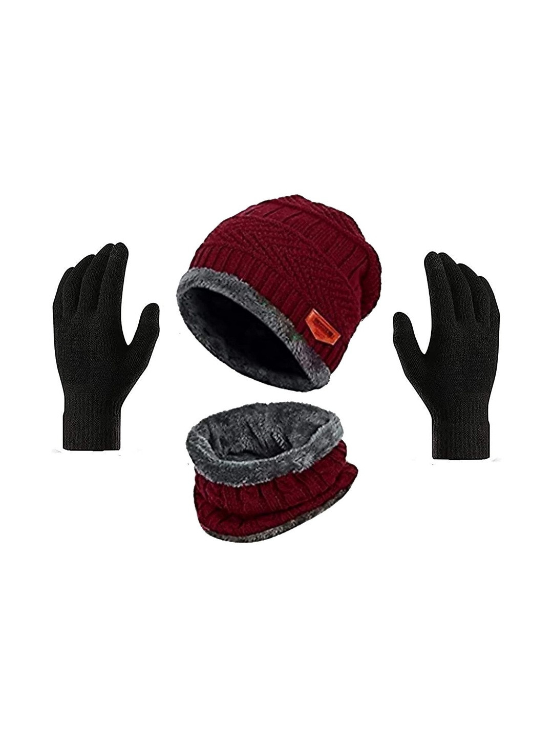 Navkar Crafts Unisex Woollen Beanie Set