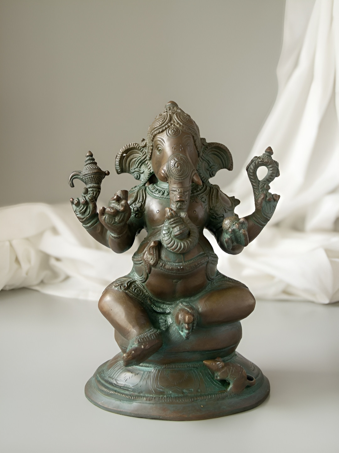 Imli Street Brown Lord Ganesha Holding Kumbha Religious Idol Showpiece