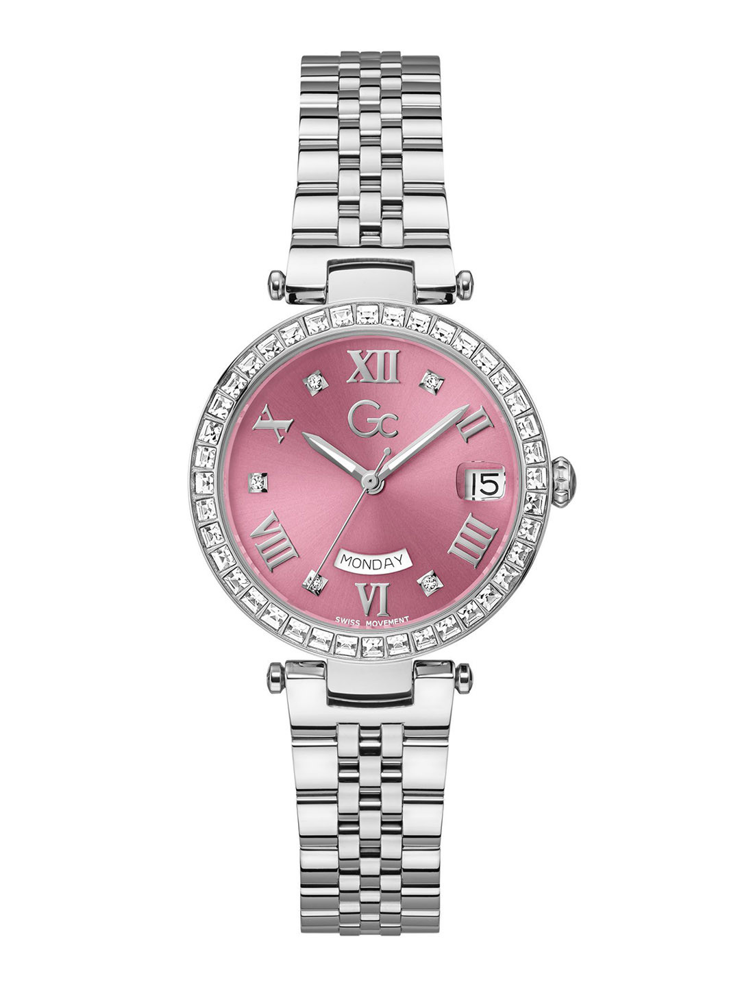 GC Women Flair Crystal Stainless Steel Bracelet Style Straps Analogue Watch Z01024L3