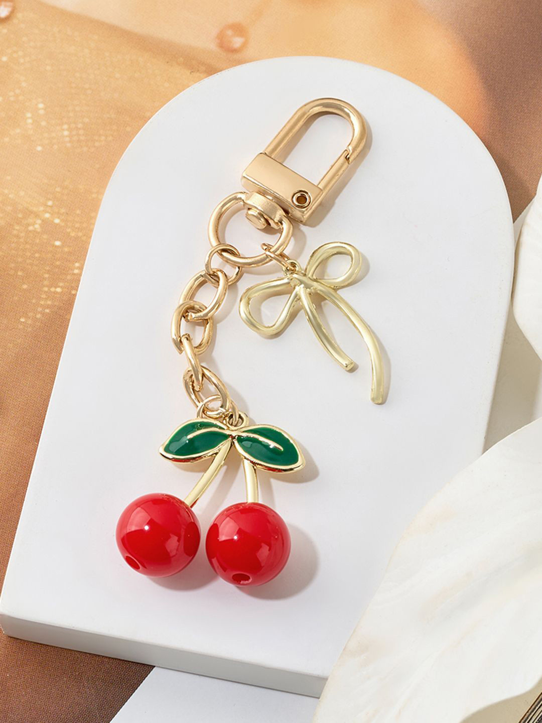 JOKER & WITCH Yellow & Red Metal Cherrie Bag Charm