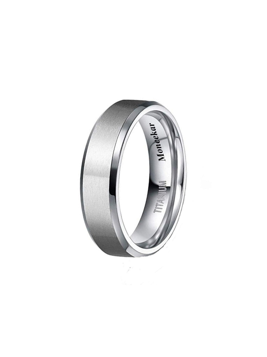 Moneekar Jewels Unisex Titanium Matte Comfort-Fit Wedding Band Ring