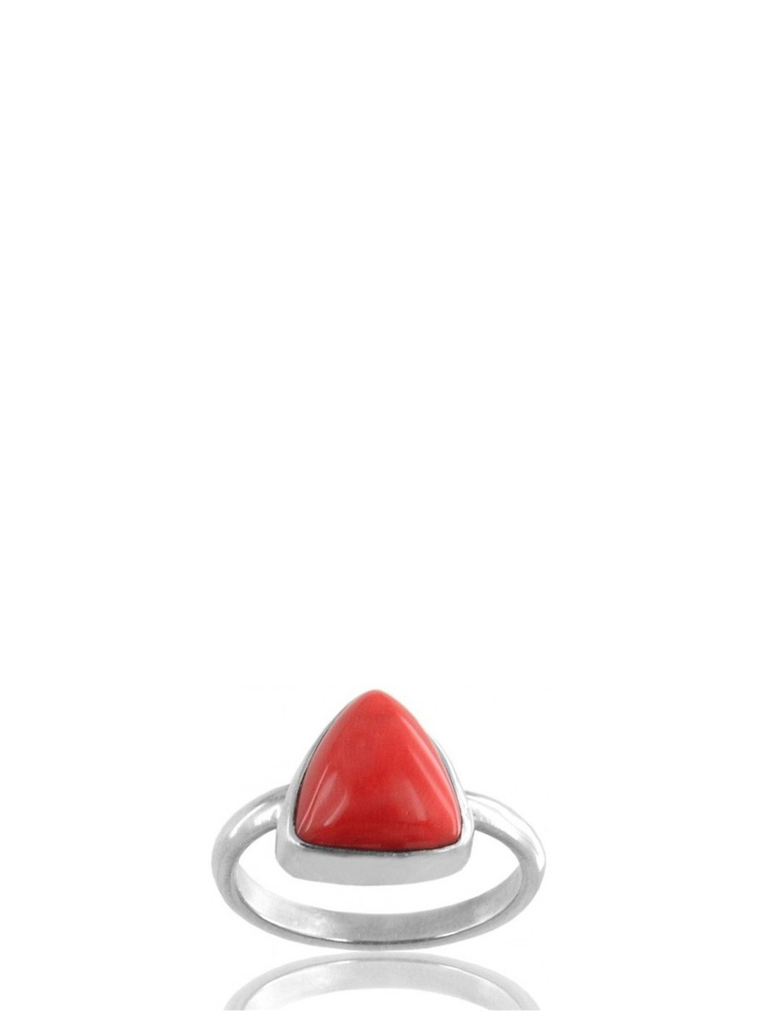 RAVIOUR LIFESTYLE Unisex 5.25 Ratti Stone Coral Copper-Plated Finger Ring