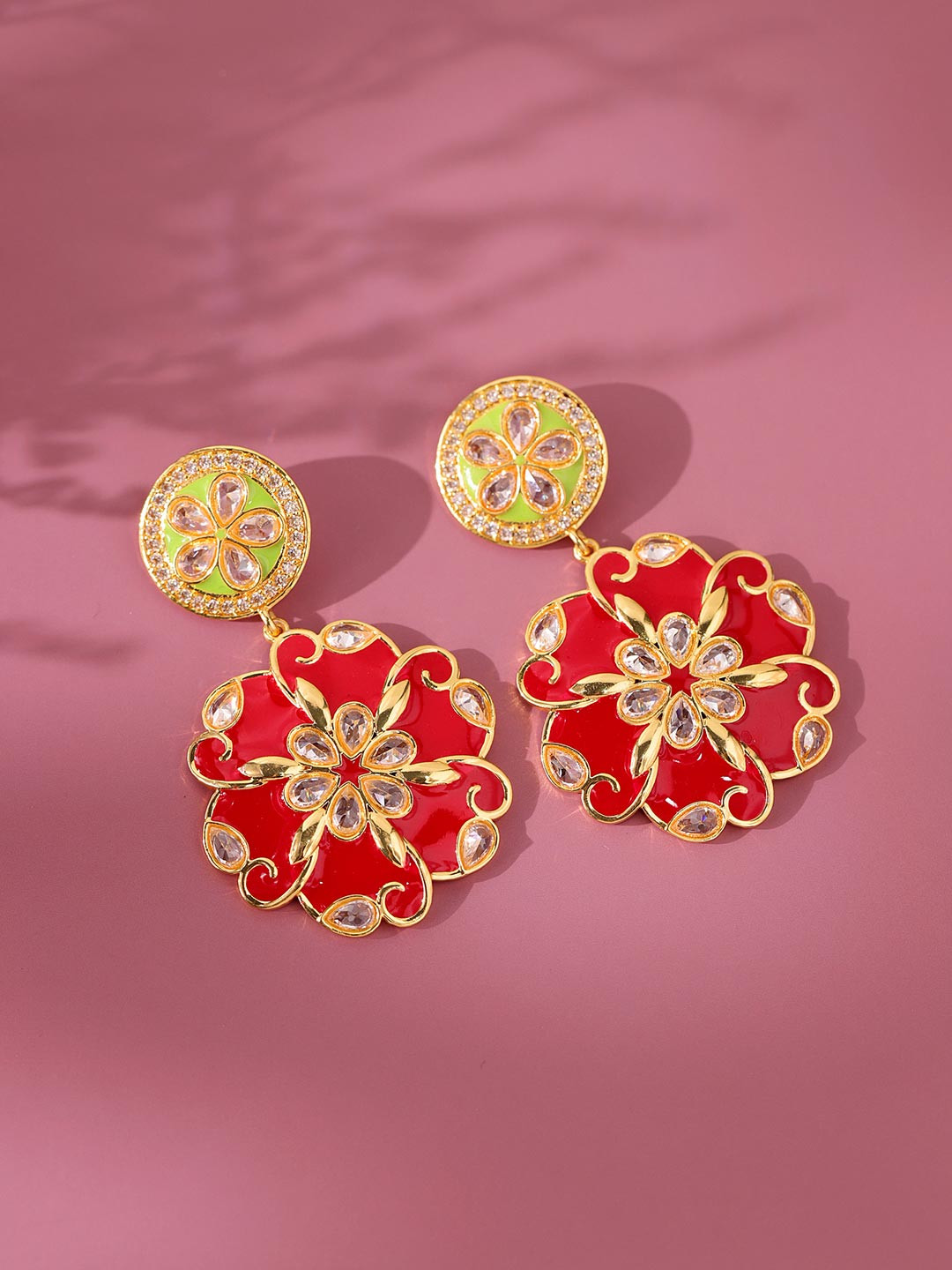 Voylla Gota Patti Gulphool Earrings