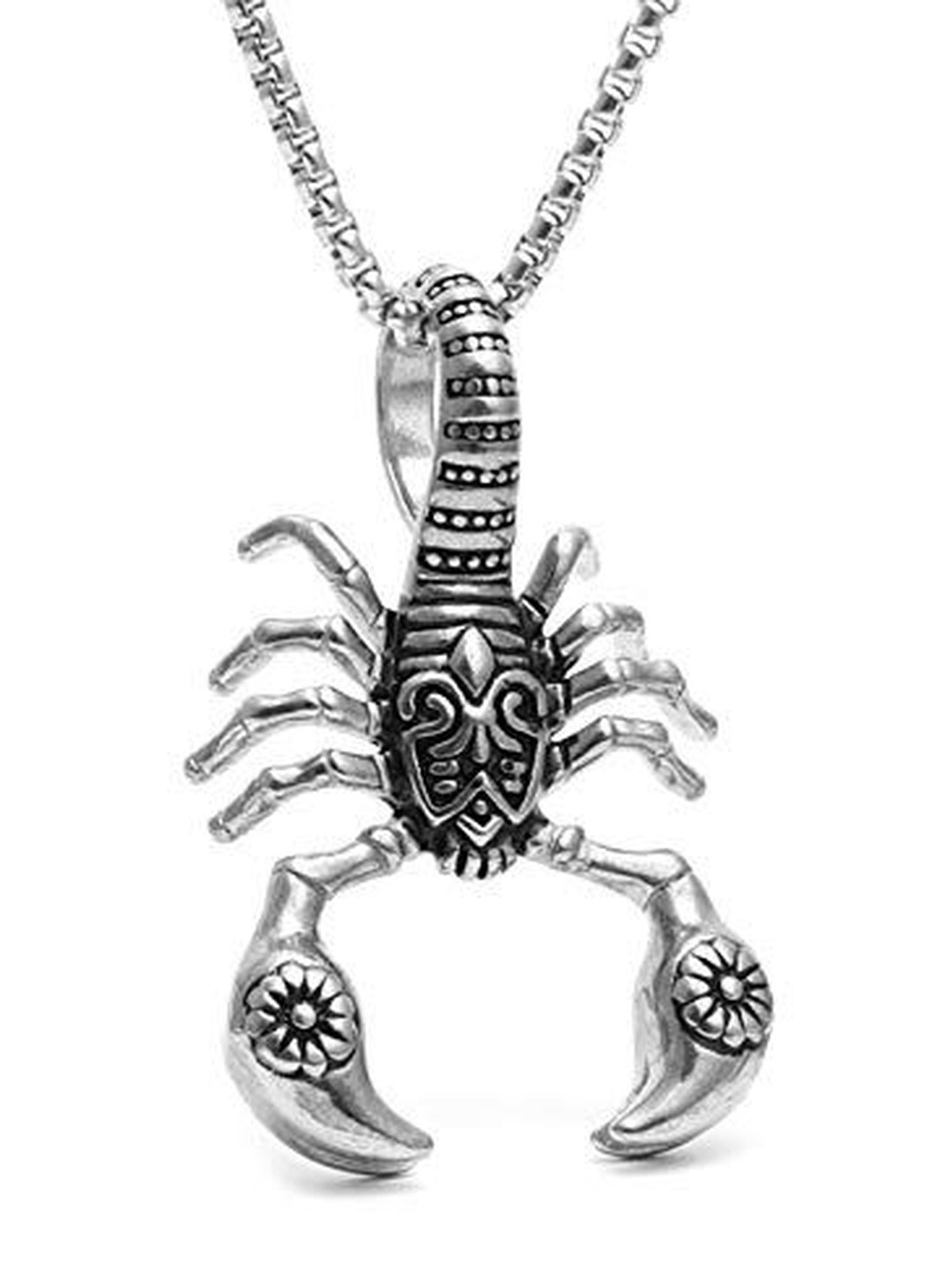 Moneekar Jewels Silver-Plated Scorpion Pendant With Chain
