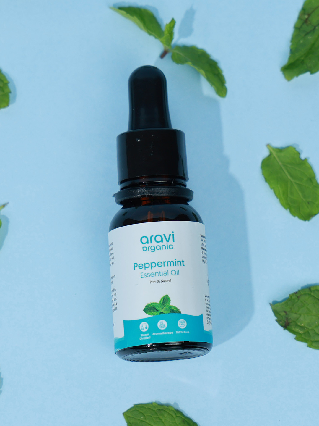 Aravi Organic Pure Peppermint Essential Oil For Hair Growth & Healthy Scalp - 15ml