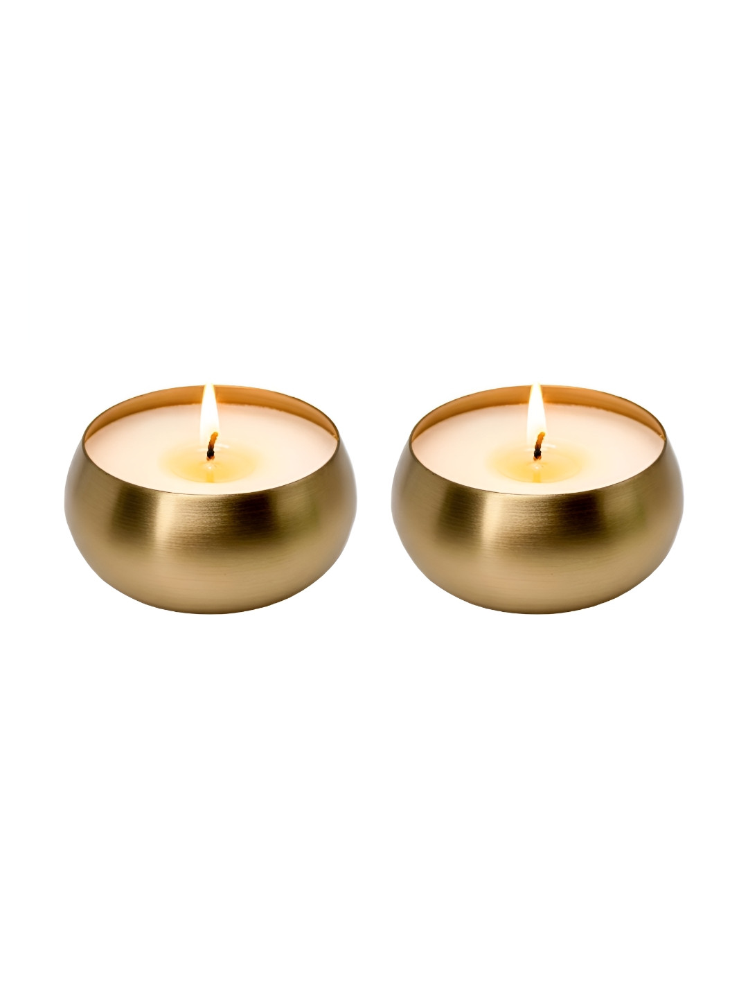 Garden Deco Gold-Toned 2 Pieces Jar Candles