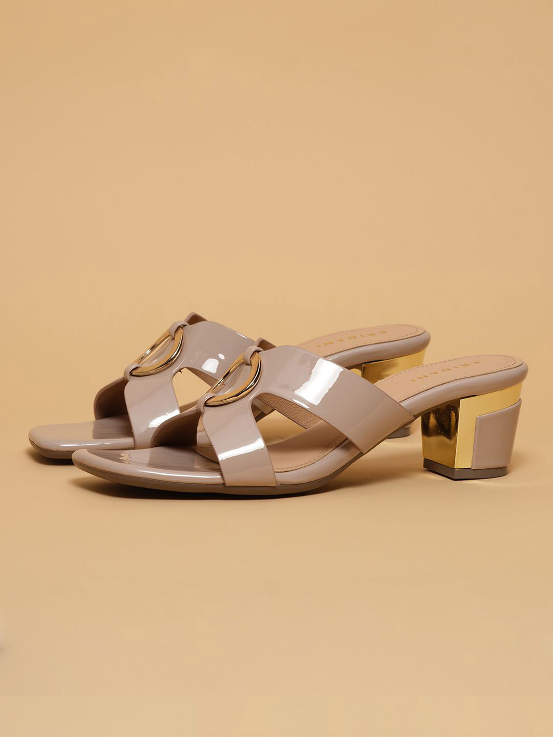 ERIDANI Women Embellished Block Heel Sandals