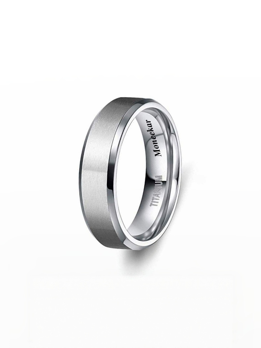 Moneekar Jewels Unisex Titanium Matte Finish Finger Ring