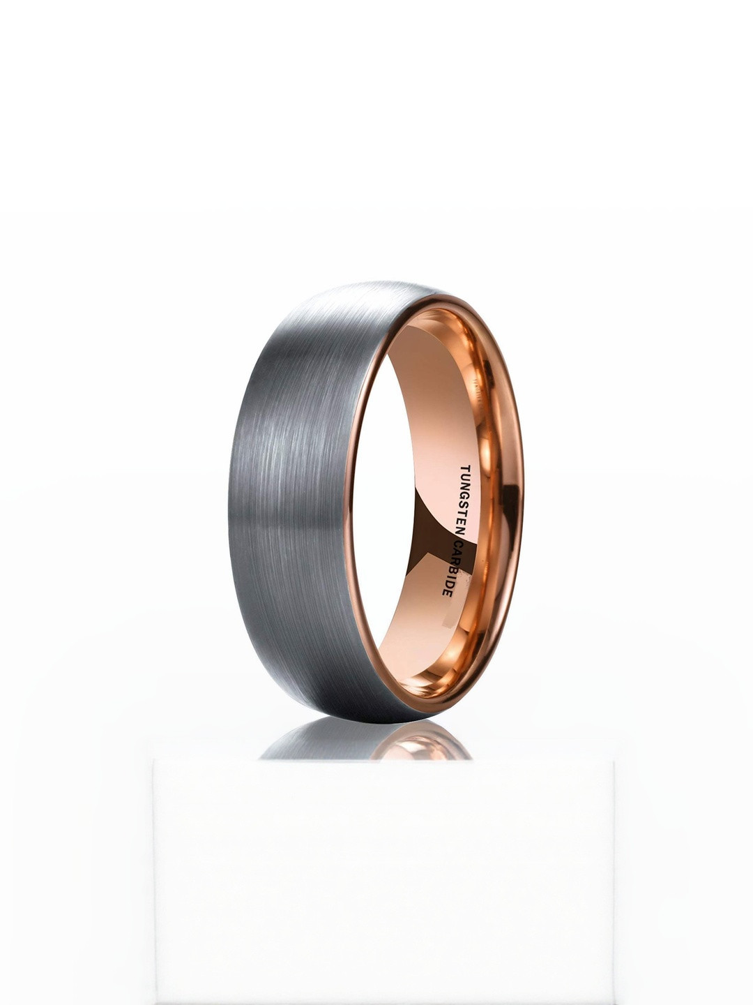 Moneekar Jewels Unisex Rose Gold-Tone Classic Domed Finger Ring