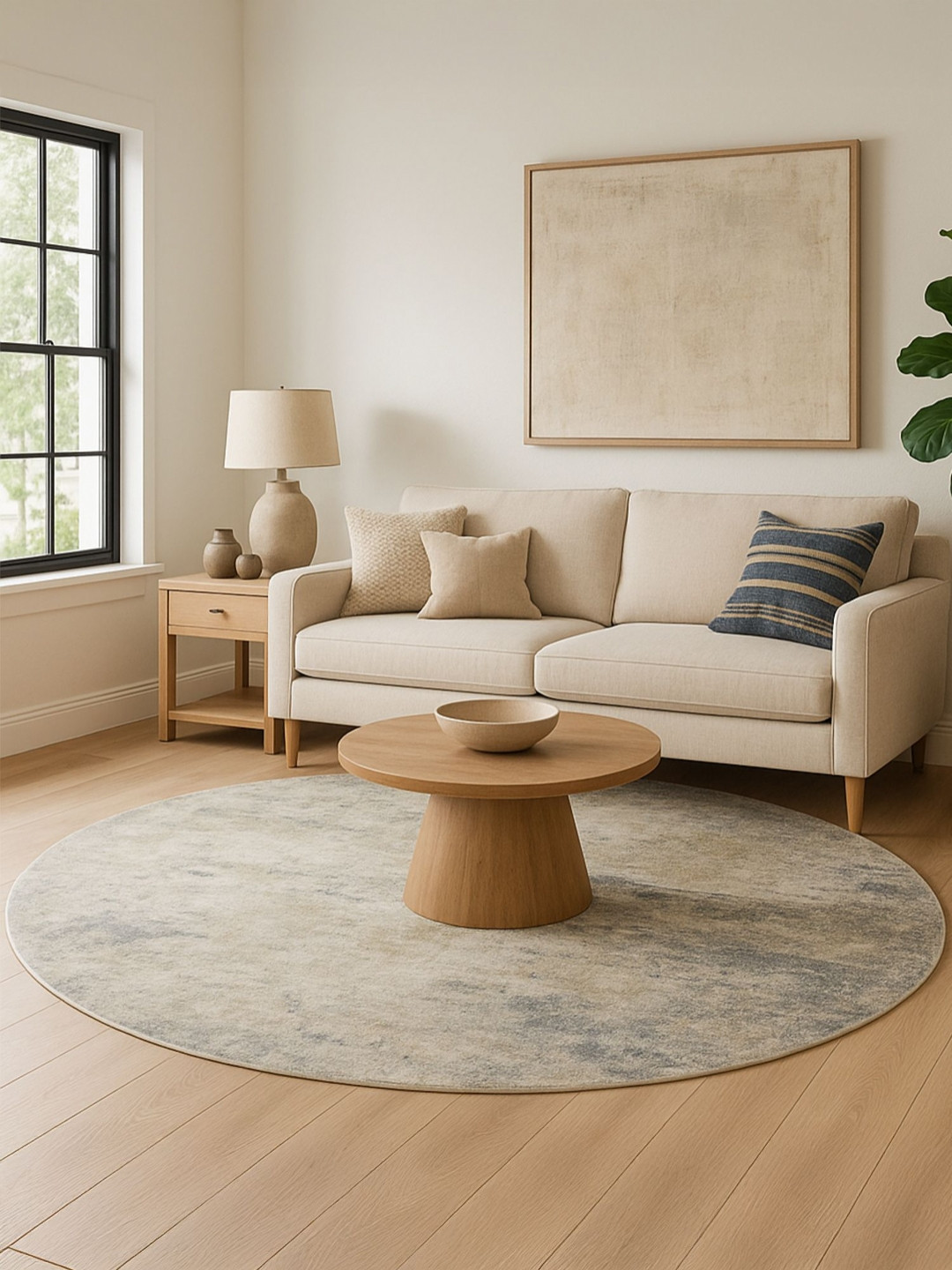 OBSESSIONS Grey Abstract Printed Easy to Clean Carpet