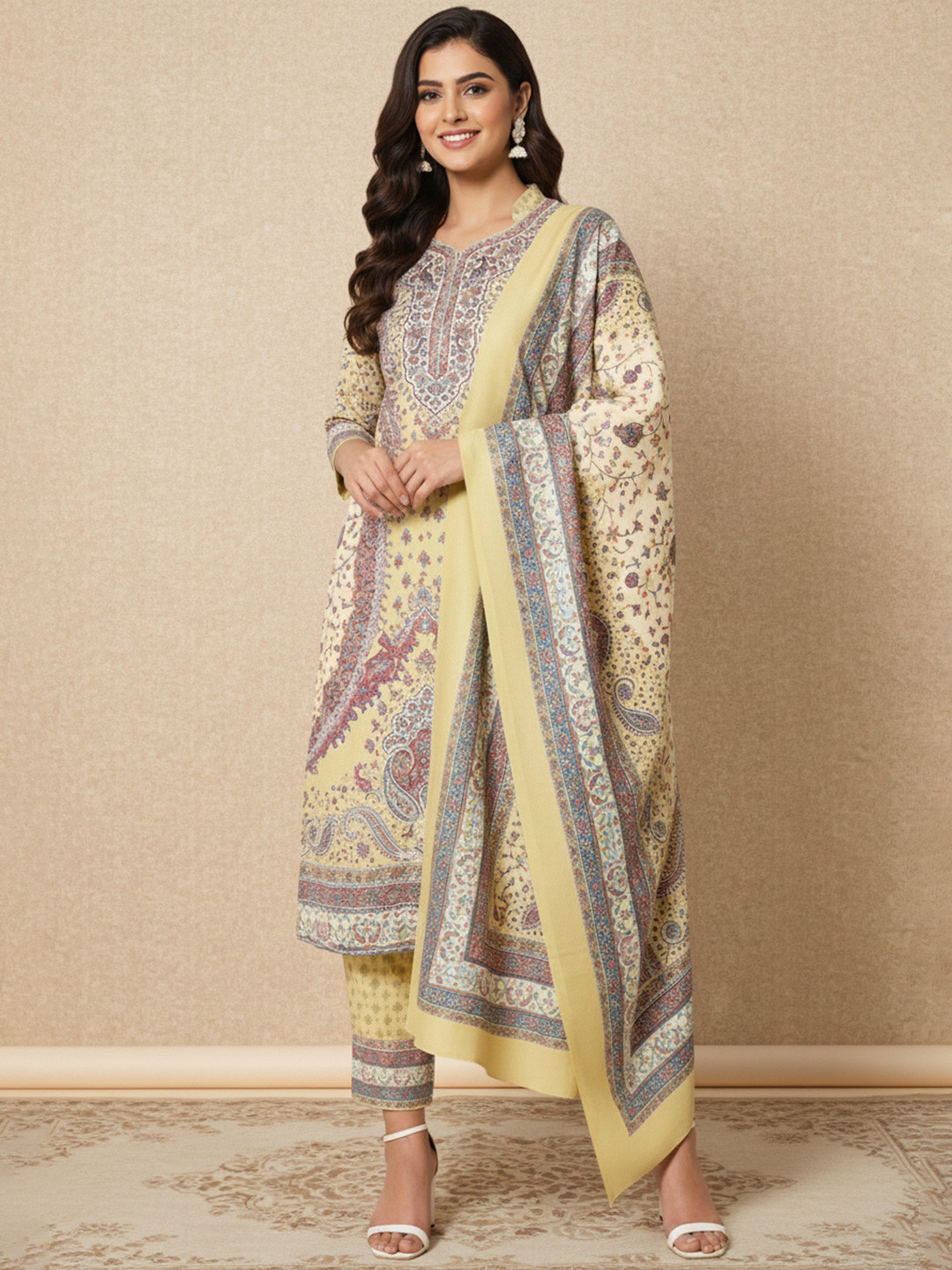 Zamour Viscose Rayon Printed Unstitched Dress Material