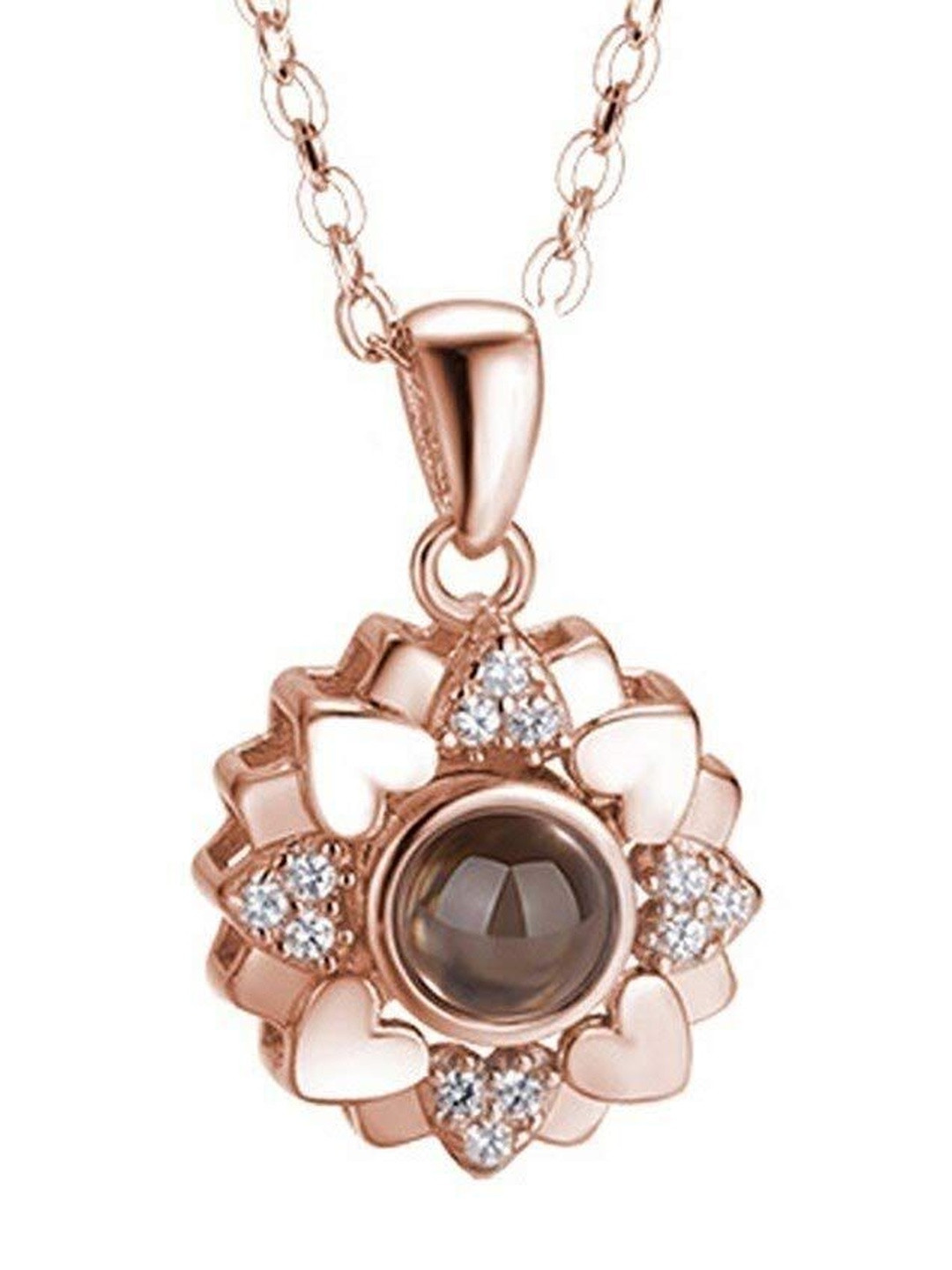 Moneekar Jewels Women Gold-Plated Stainless Steel American Diamond Casual Necklace