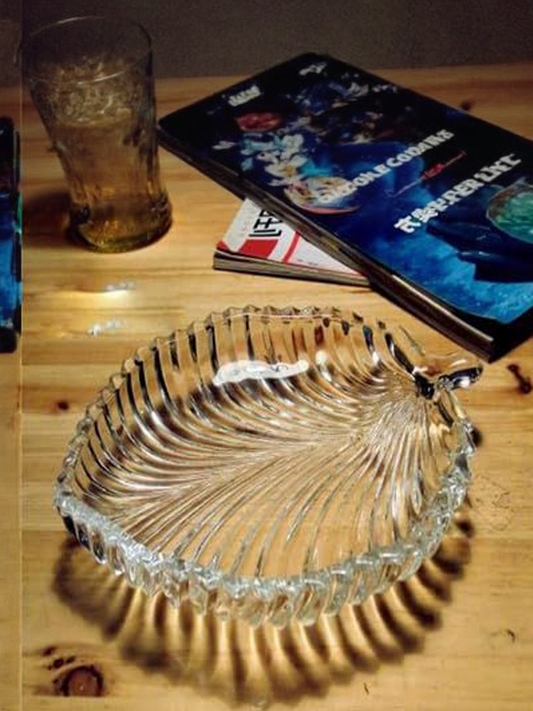 1ST TIME Transparent 18 Pieces Textured Glass Dishwasher Safe Plates