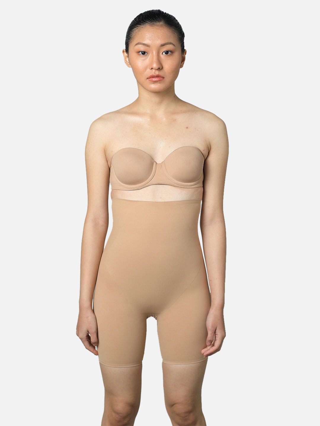Butt-Chique Women Beige Shorty Tummy & Thigh Shaper
