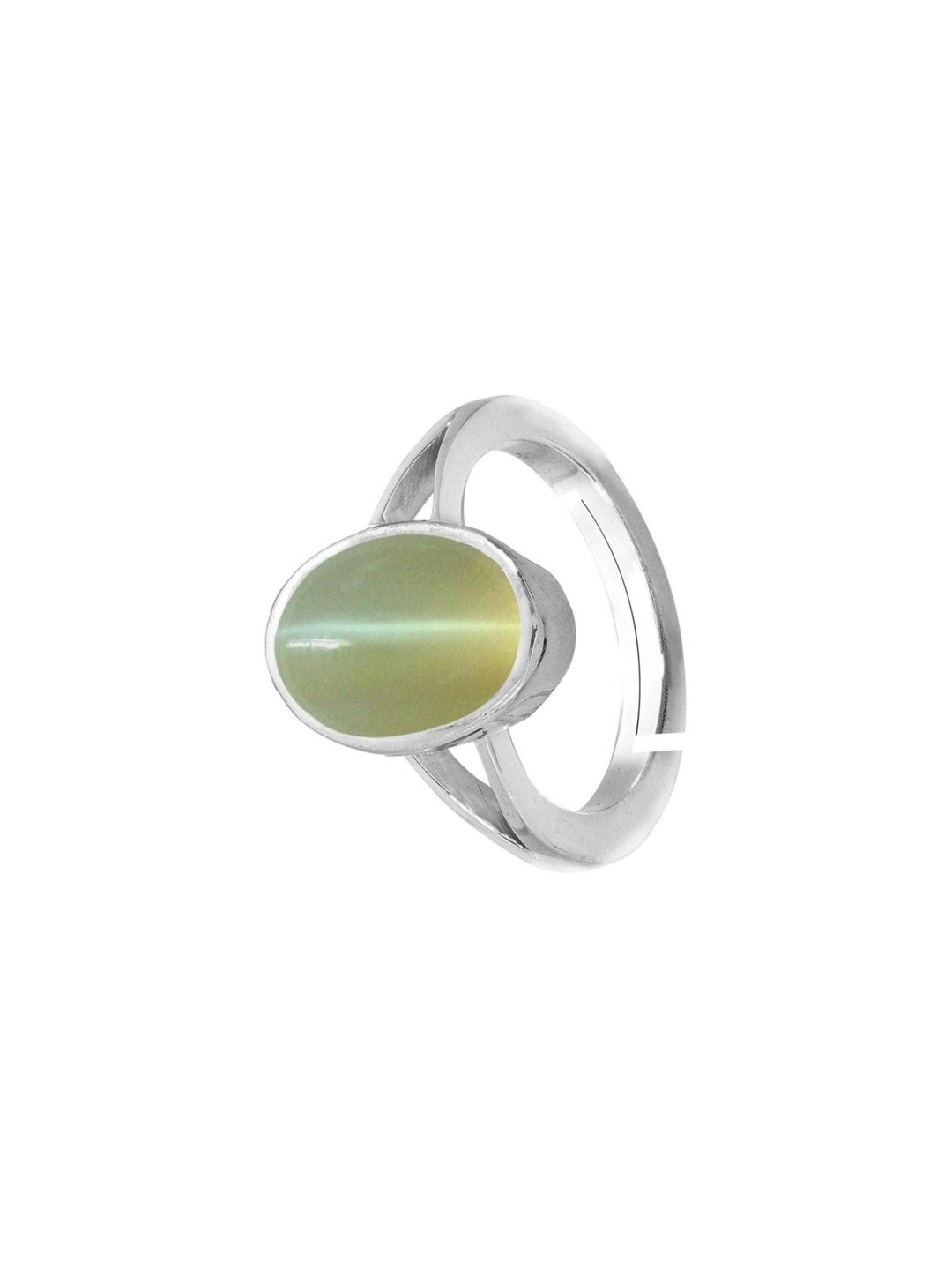 RAVIOUR LIFESTYLE Unisex Silver-Plated Cat's Eye Finger Ring