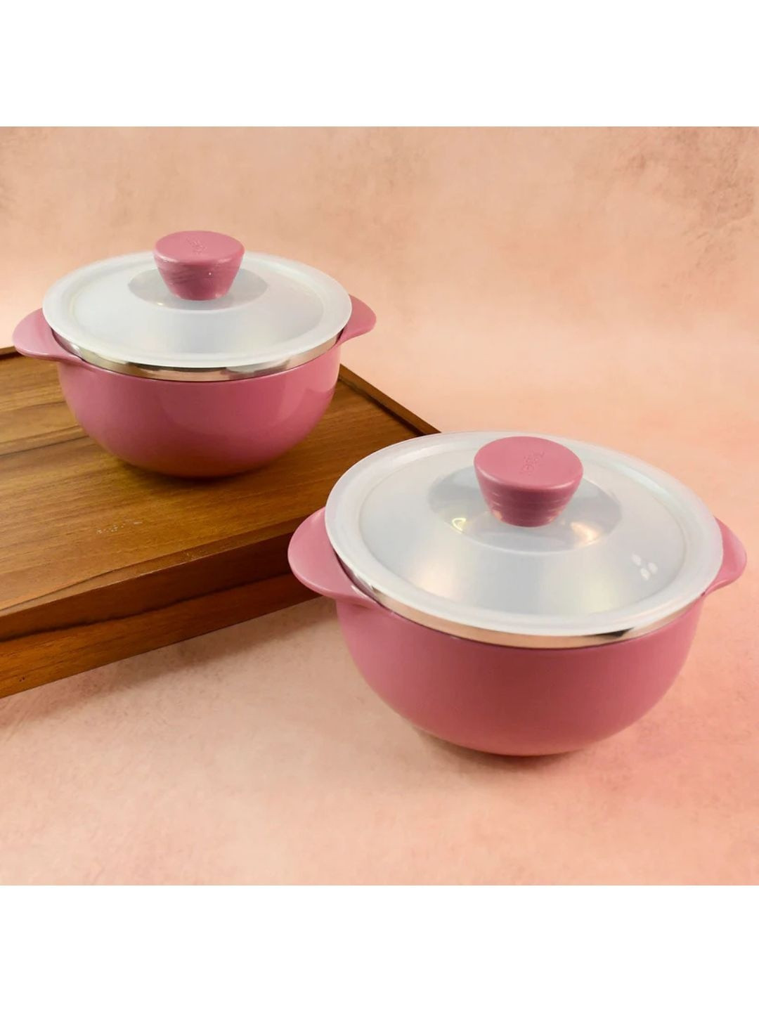 DeoDap Plastic Serving Bowl Set With Lids