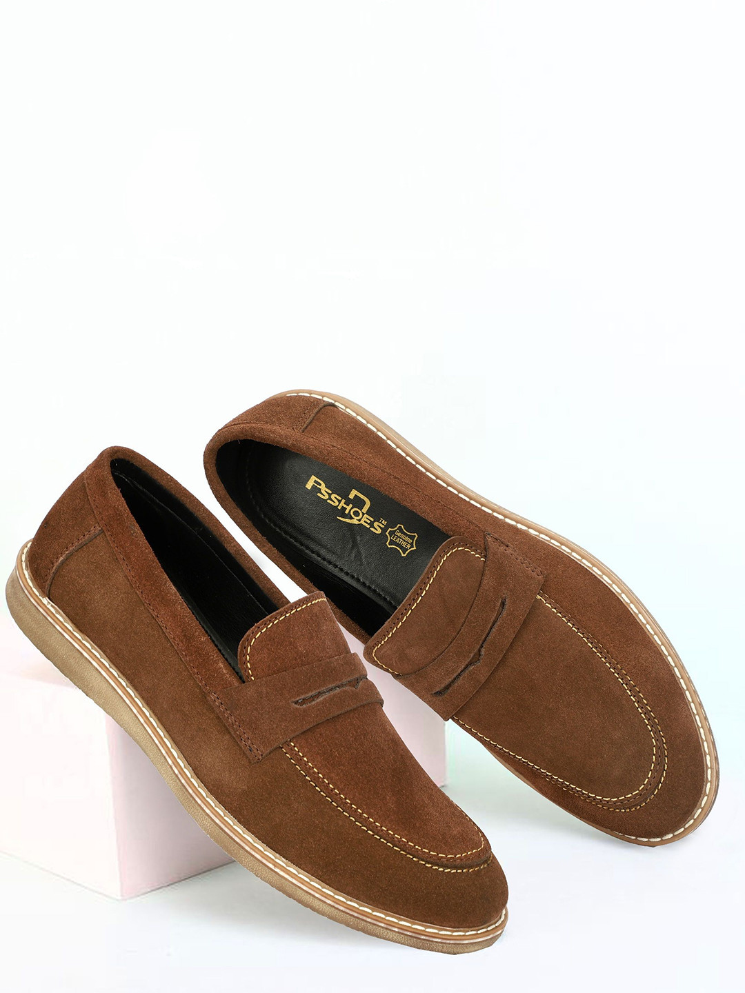 PSSHOES Men Textured Lightweight Penny Loafers