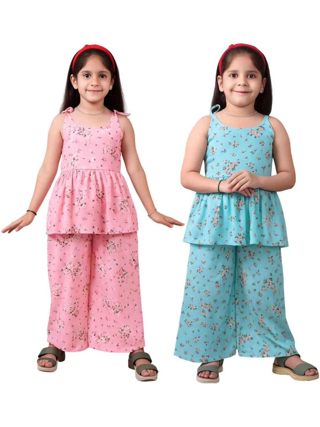 kachhot Girls 2 Pair Printed Clothing Set