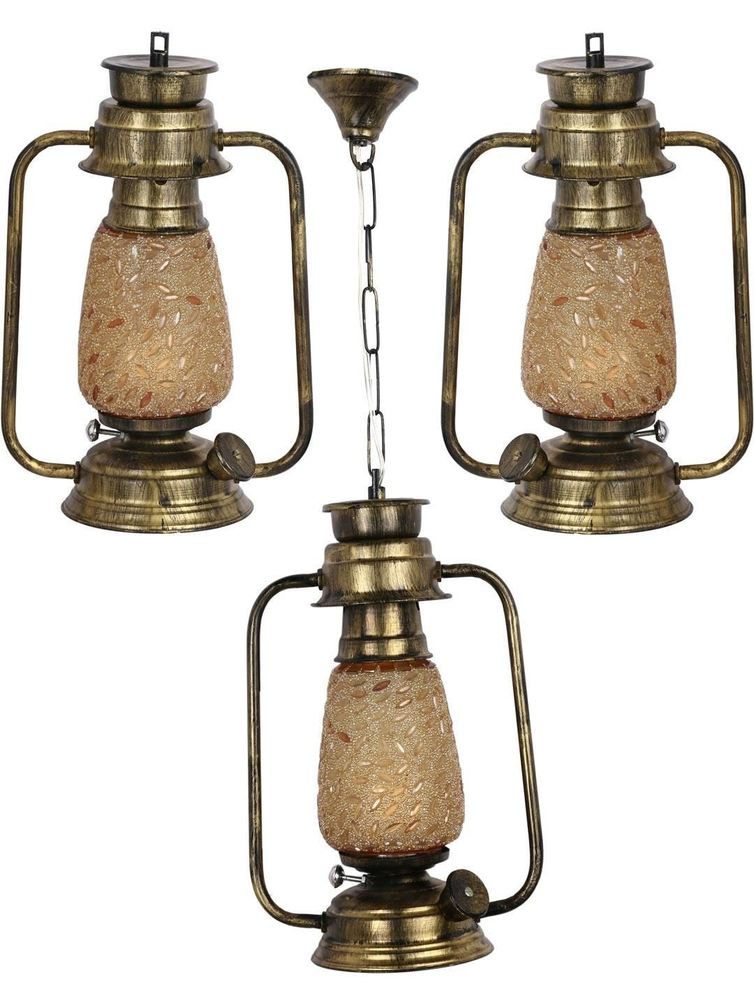 1ST TIME Pack Of 3 Metal Cylinder Textured Wall Lamps