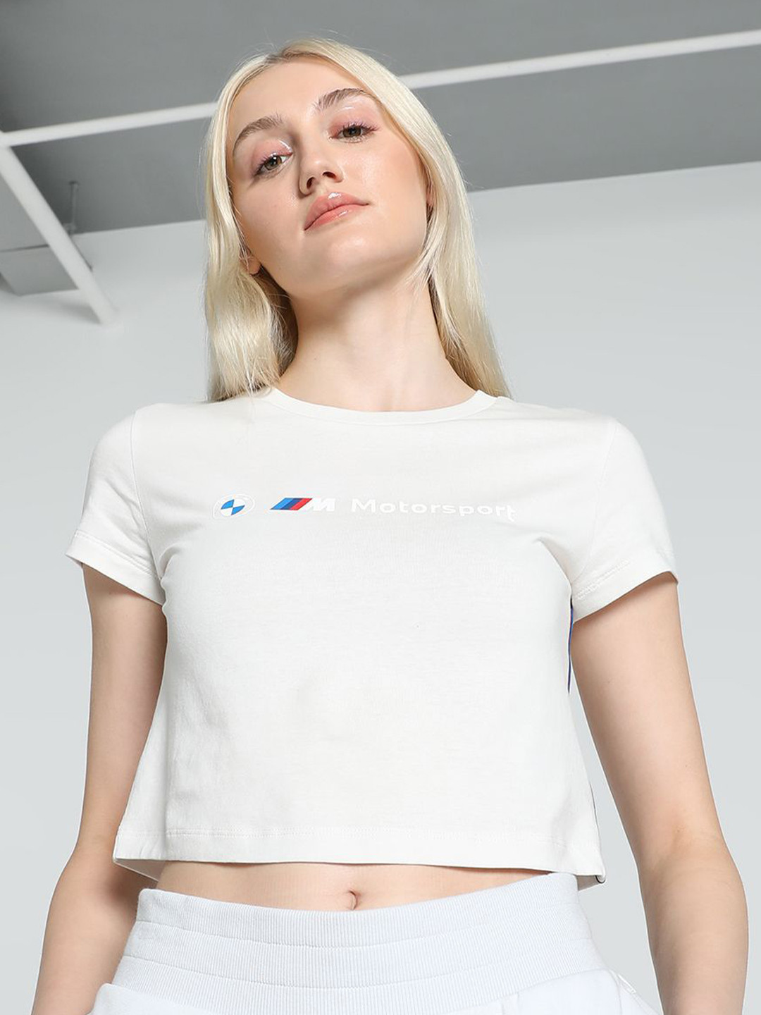 Puma BMW M Motorsport Women's Slim Fit Cotton Crop Tee
