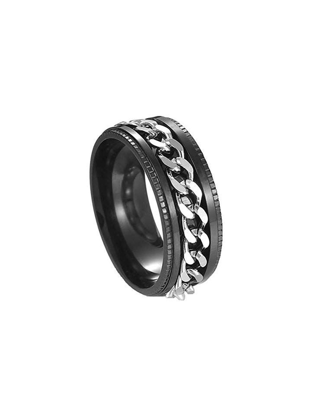 Moneekar Jewels Men Stainless Steel Chain Detail Finger Ring
