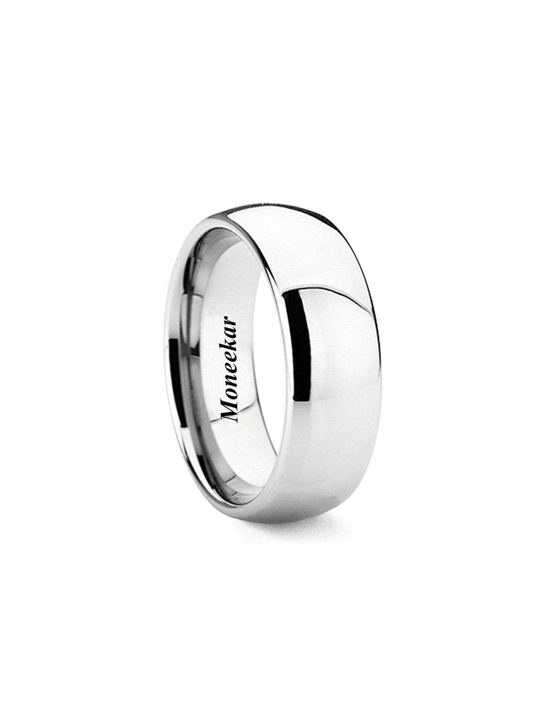Moneekar Jewels Unisex Silver-Tone Dome Comfort-Fit Finger Ring