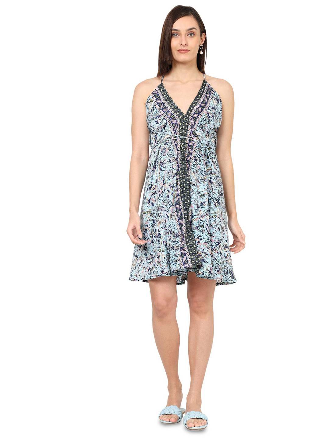 GALE GIRLS Women Paisley Print V-Neck Fit & Flare Beach Party Dress Dress