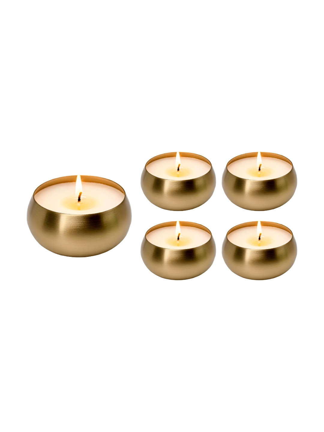 Garden Deco Gold-Toned 5 Pieces Tin Scented Candles