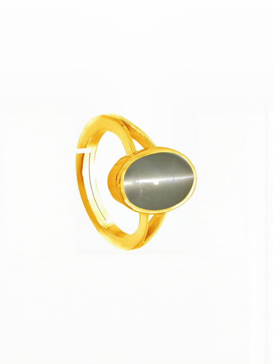 RAVIOUR LIFESTYLE Unisex Gold-Plated Cat's Eye Adjustable Finger Ring