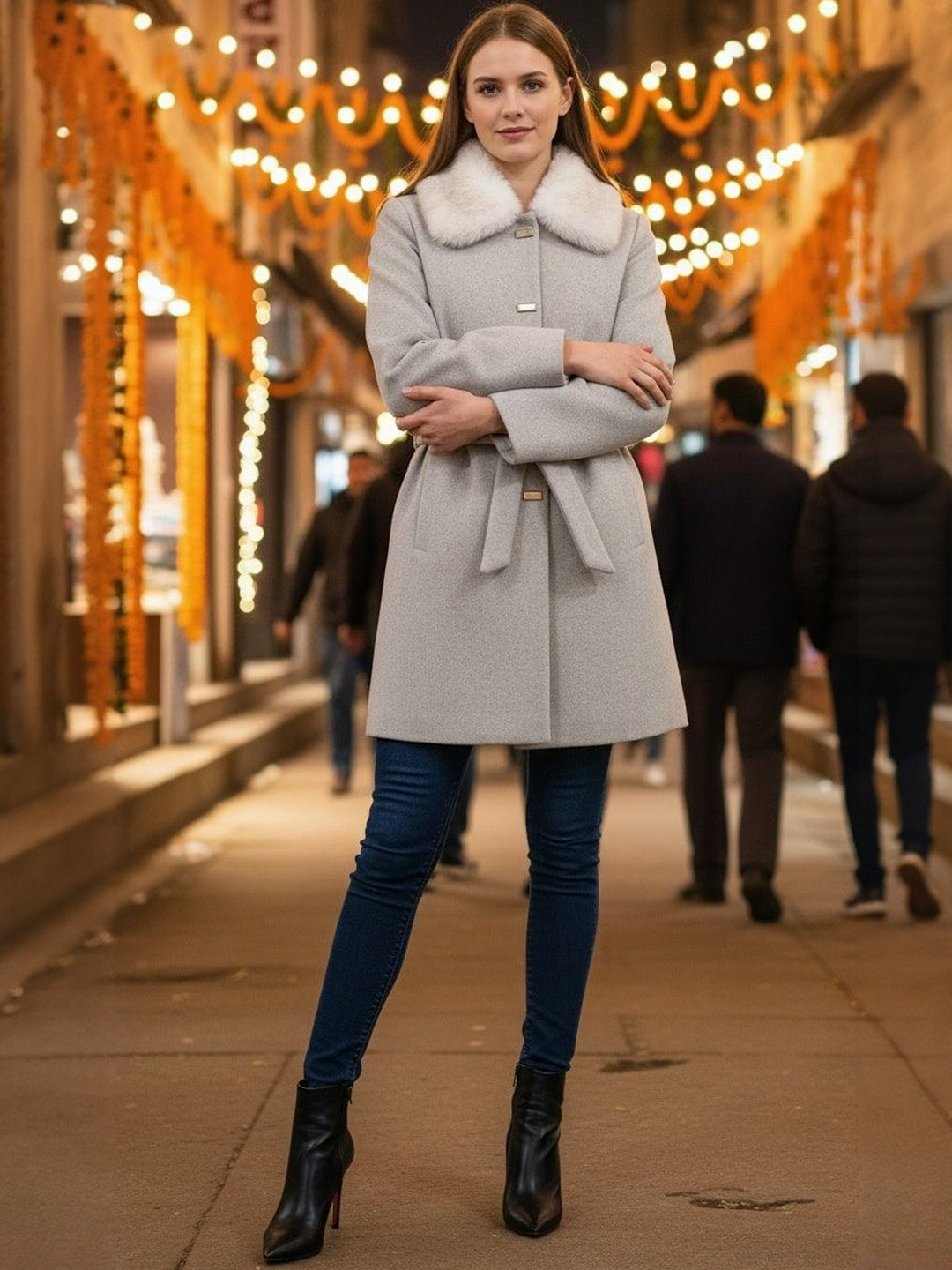 Roadster Women Tie Knot Long Length Coat