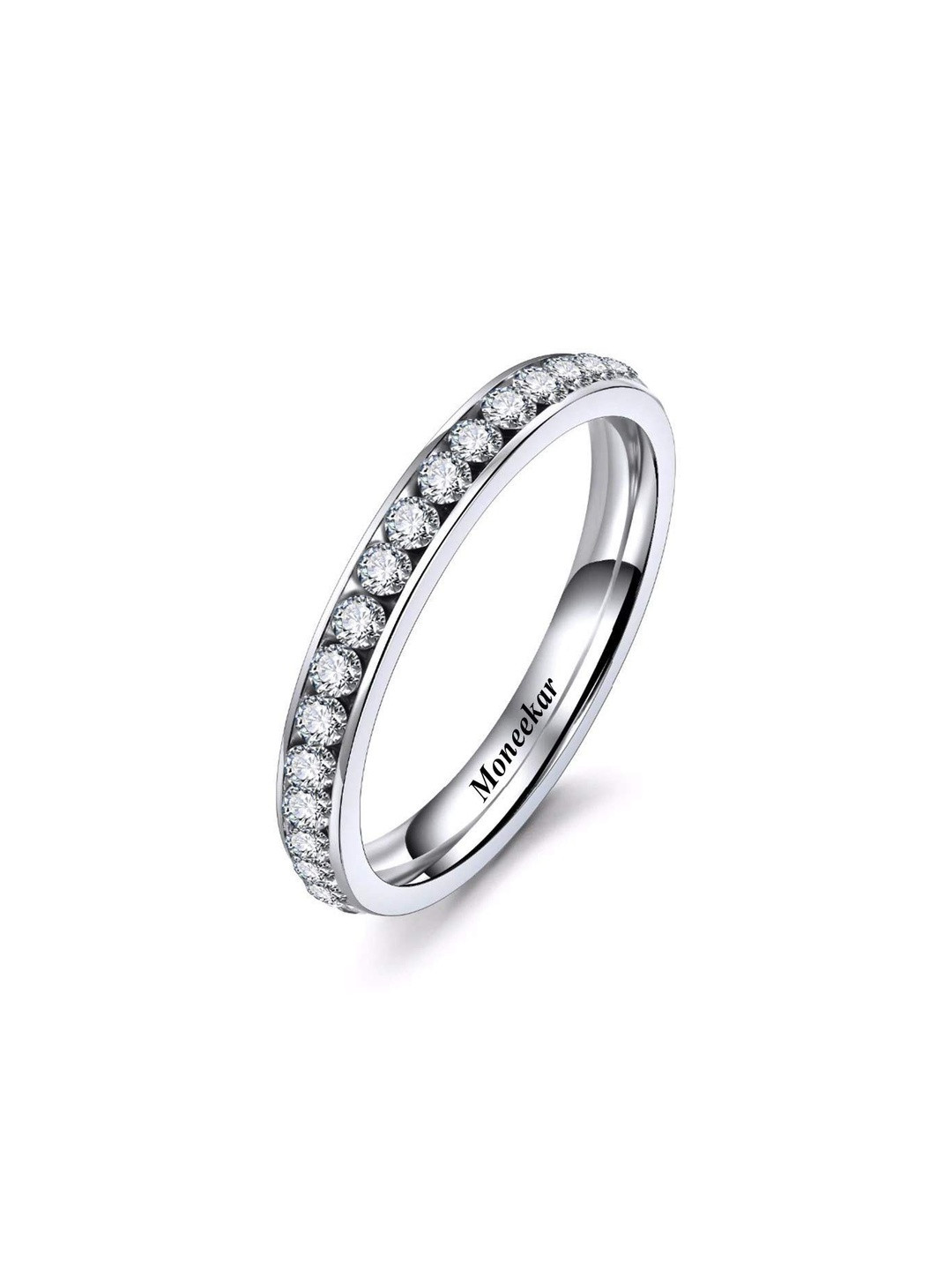 Moneekar Jewels Women AAAAA Quality CZ Stainless Steel Finger Ring