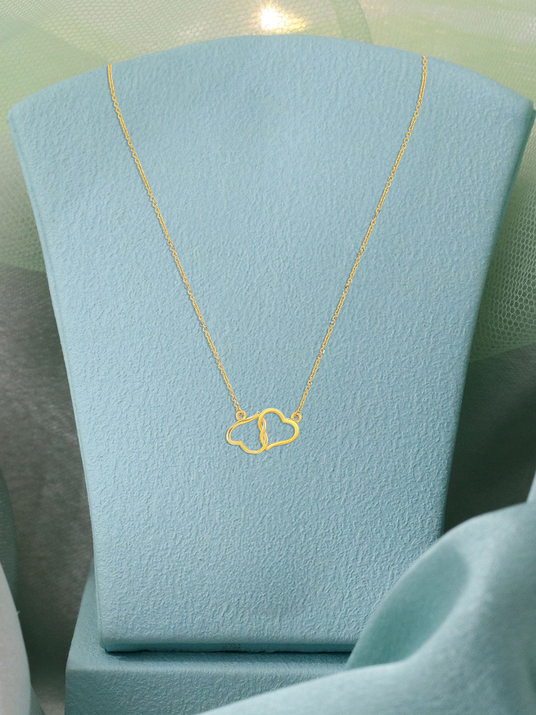 BHIMA 22KT Gold BIS Hallmark 916 Purity Gold Dual Embrace Heart Necklace -4.41 g
