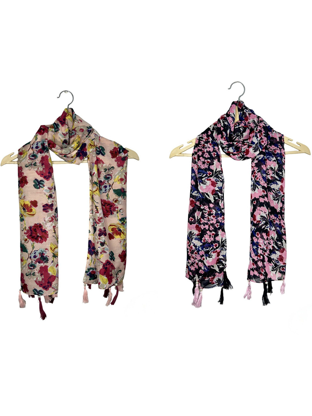 POSHAMPAA be desi Women Pack of 2 Printed Scarf