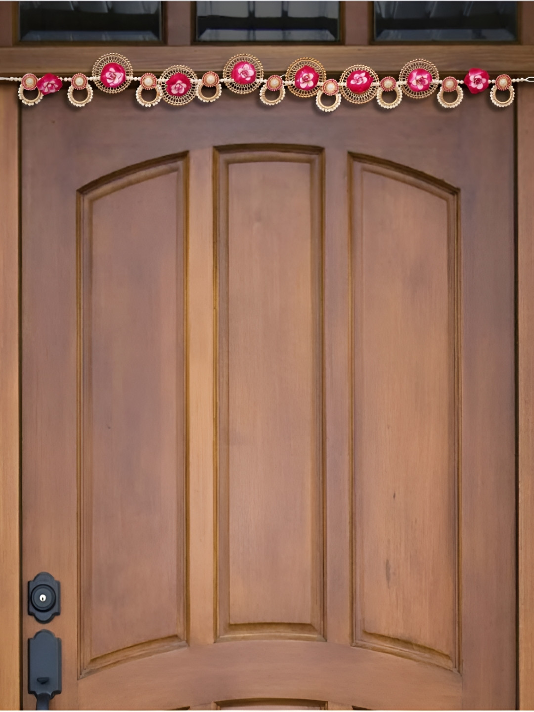 eCraftIndia Pink Floral Toran Door Hangings