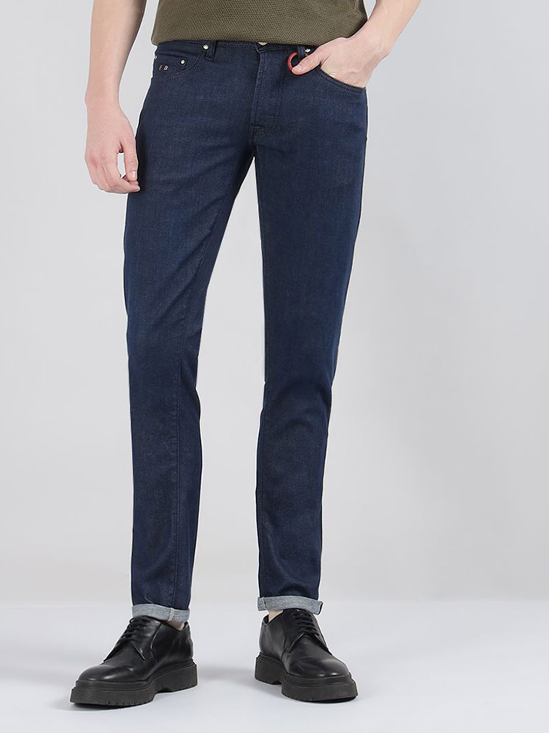 Fred Perry Men Regular Fit Mid-Rise Dark Wash Jeans